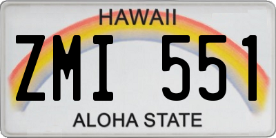 HI license plate ZMI551