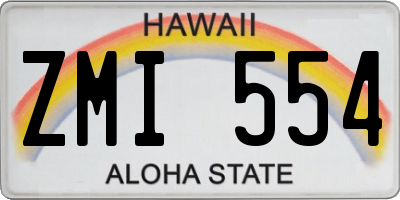 HI license plate ZMI554