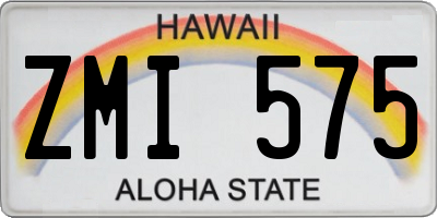 HI license plate ZMI575