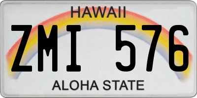 HI license plate ZMI576