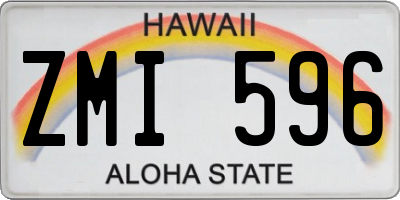 HI license plate ZMI596