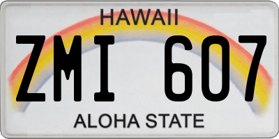 HI license plate ZMI607