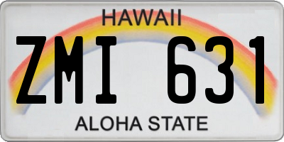 HI license plate ZMI631