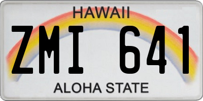 HI license plate ZMI641
