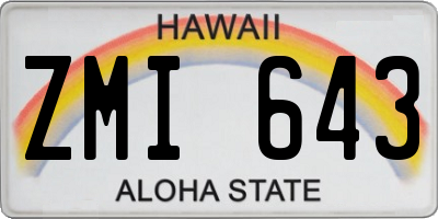 HI license plate ZMI643
