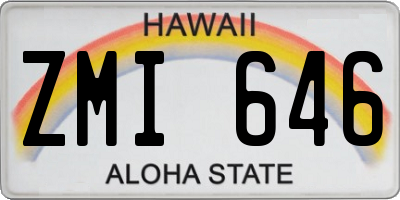 HI license plate ZMI646