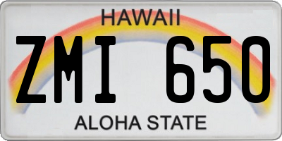 HI license plate ZMI650