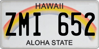 HI license plate ZMI652