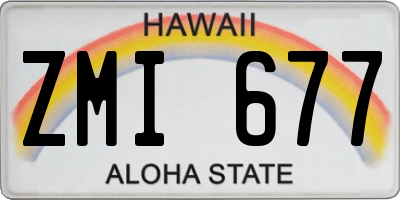 HI license plate ZMI677