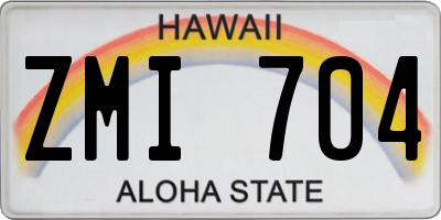 HI license plate ZMI704