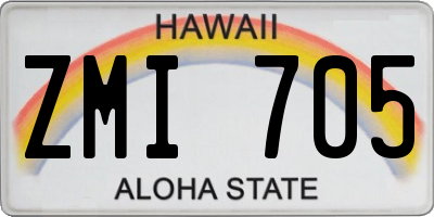 HI license plate ZMI705