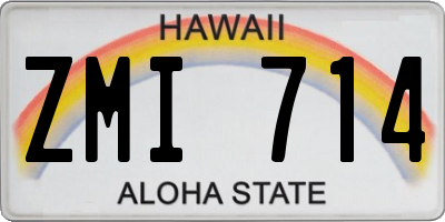 HI license plate ZMI714