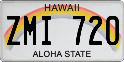 HI license plate ZMI720