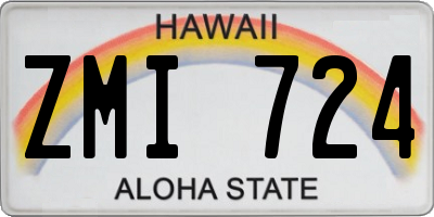 HI license plate ZMI724