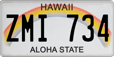 HI license plate ZMI734