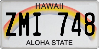 HI license plate ZMI748