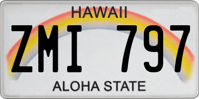 HI license plate ZMI797