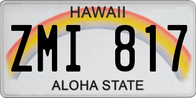 HI license plate ZMI817