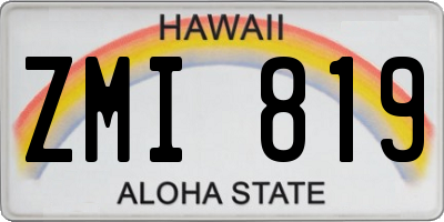 HI license plate ZMI819