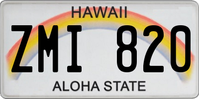 HI license plate ZMI820