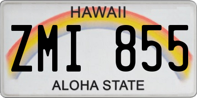 HI license plate ZMI855