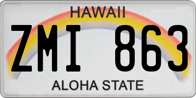 HI license plate ZMI863