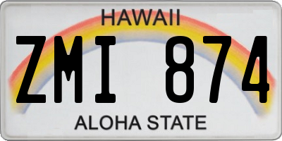 HI license plate ZMI874