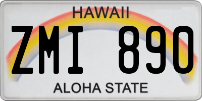 HI license plate ZMI890