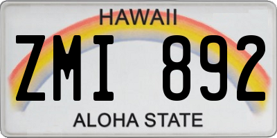 HI license plate ZMI892