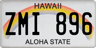 HI license plate ZMI896