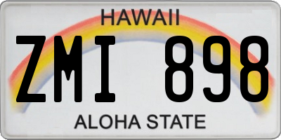HI license plate ZMI898
