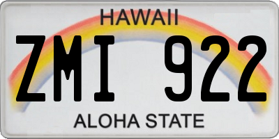 HI license plate ZMI922