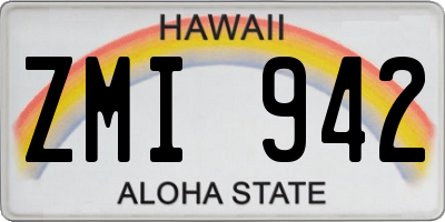 HI license plate ZMI942