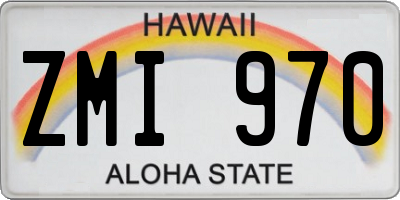 HI license plate ZMI970