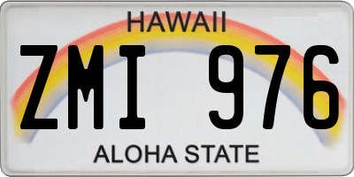 HI license plate ZMI976
