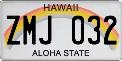 HI license plate ZMJ032