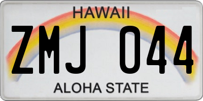 HI license plate ZMJ044