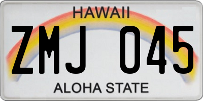 HI license plate ZMJ045