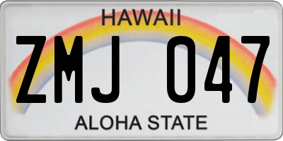 HI license plate ZMJ047