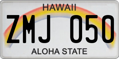 HI license plate ZMJ050