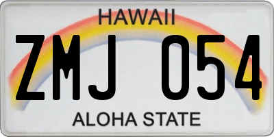 HI license plate ZMJ054
