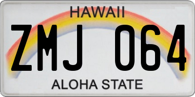 HI license plate ZMJ064