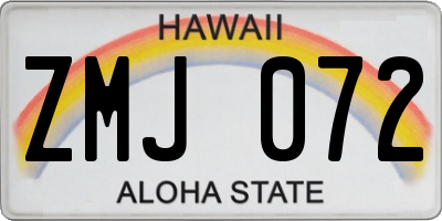HI license plate ZMJ072