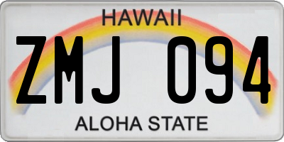 HI license plate ZMJ094