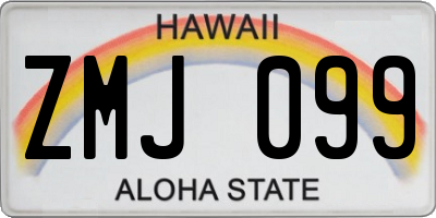 HI license plate ZMJ099