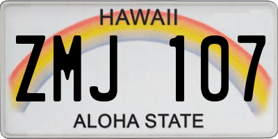 HI license plate ZMJ107