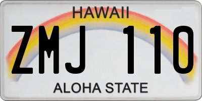 HI license plate ZMJ110
