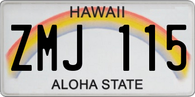 HI license plate ZMJ115