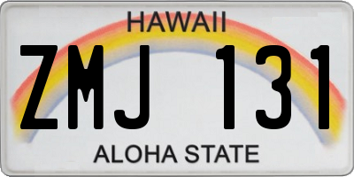 HI license plate ZMJ131