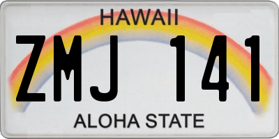HI license plate ZMJ141